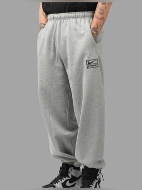 Stussy STÜSSY & NIKE Grey FLEECE PANT Logo Joggers Sweatpants Men’s Size XL